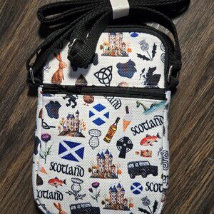 SCOTLAND Themed Woven Fabric/Canvas Crossbody Travel Bag NWOT